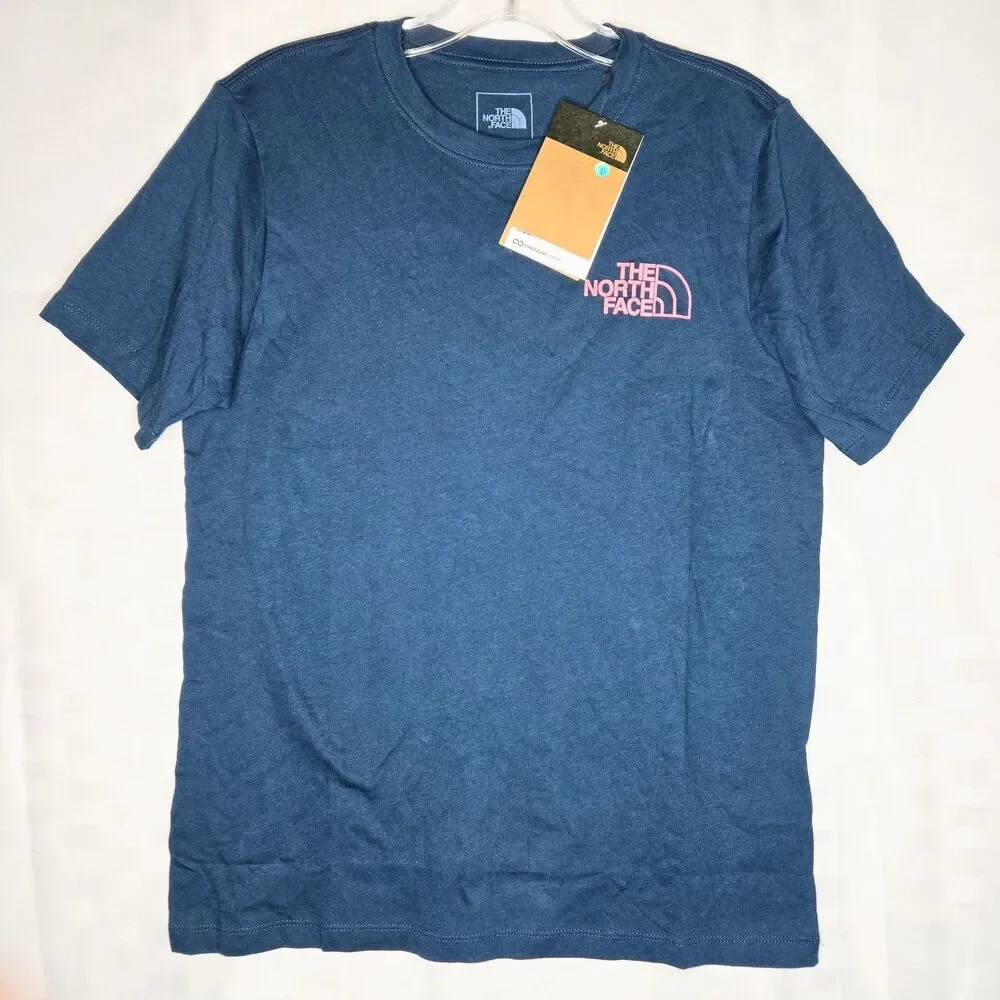 THE NORTH FACE T-Shirt Cotton BlueGreen Women Size Small NEW NWT - Picture 2 of 7